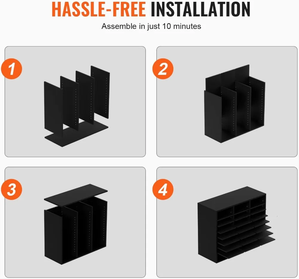 Organizer per letteratura in legno a 24 scomparti con ripiani regolabili, 29x12x24,4 pollici per ufficio, casa, aula