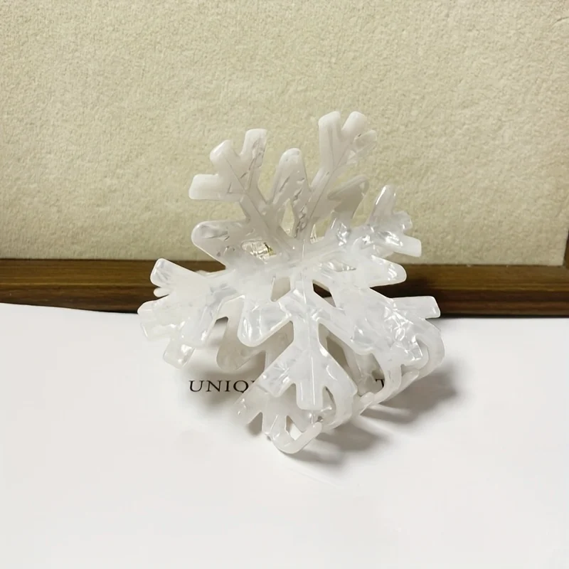 1 große Schneeflocken-Haarspange – robuster Haargriff, elegante Winter-Haarnadel für Frauen, rutschfeste Haarklammer für den Alltag, modisch