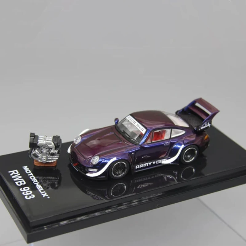 1:64 Scale MH 911 993 RWB Simulation Alloy Car Model Static Display Collectible Toy Gift Souvenir Decoration