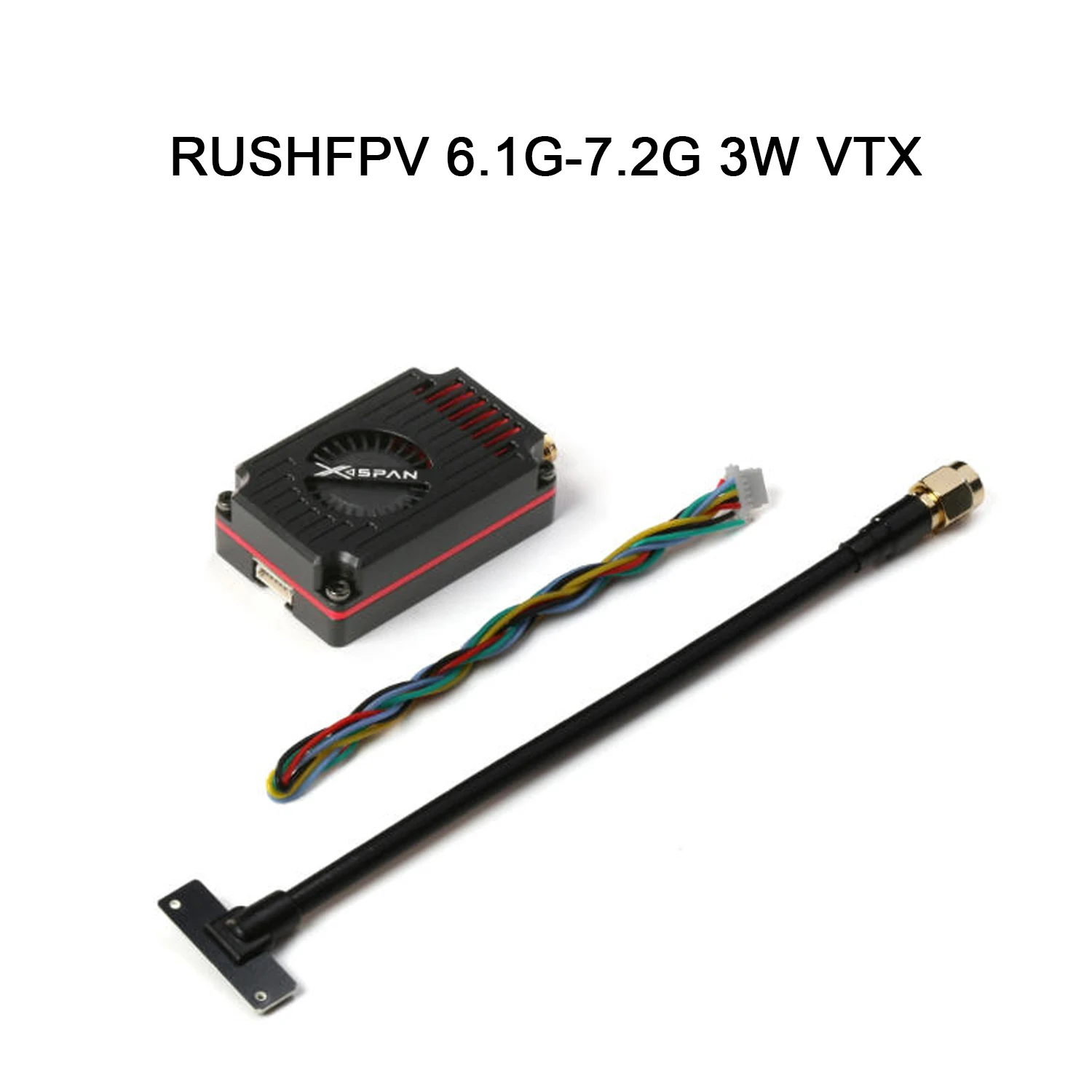 RUSHFPV 6.1G-7.2G 3W 64CH VTX 6000MHz-7500MHz Control Protocol IRC Tramp PIT 50mW 200mW 1000mW 3000mW