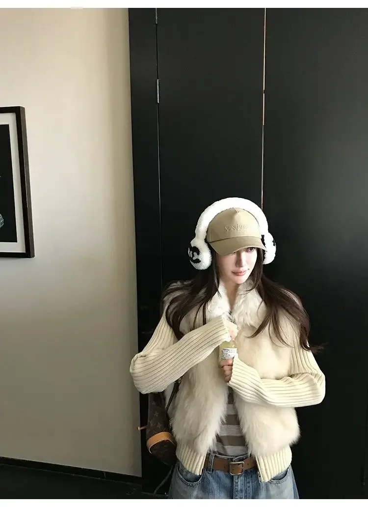 2025 Autumn and Winter New King Toca Straight Hair Faux Fur Jacket ~ Sleeves with Removable Vest