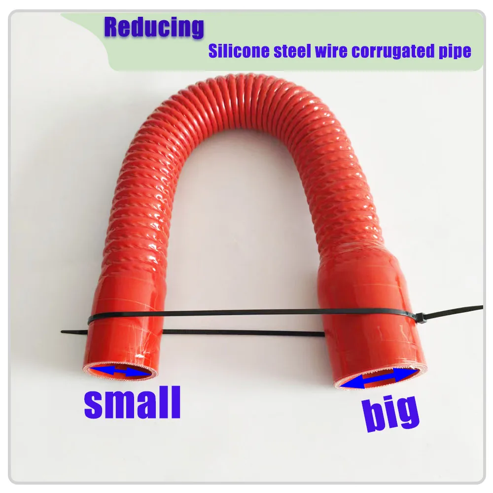 Red variable diameter steel wire corrugated tube silicone hose intercooler connecting pipe，intake pipe，water pipe