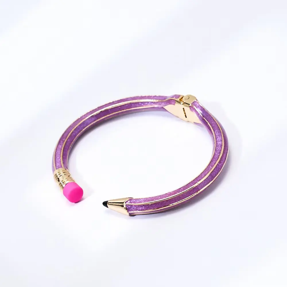Fashionable Enamel Colorful Bracelets for Women Korean Exquisite Pencil Shaped Cuff Bracelets Bangles Luxury Hand Jewelry Gifts