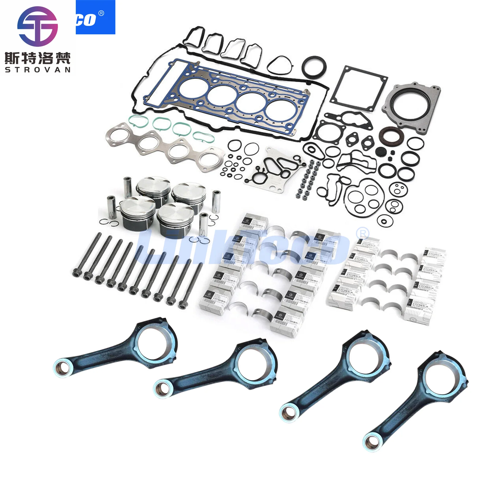 

Engine Connecting rod &full gasket set & piston set engine bearing set For 271 W203 W204 W211 1.8 Supe