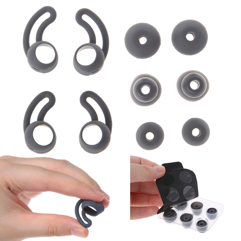 استبدال علبة سماعة سيليكون ، لينة ، مانعة للانزلاق ، خطاف سماعات الأذن ، أذني للشاش ، نبضات ، جولة يدق ، نصائح الأذن ، 5 أزواج