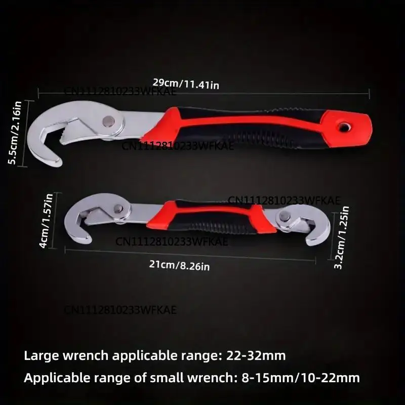 2PCS  Adjustable Multi Function Wrench Set Portable Durable Wrench Open End Wrench High CarbonSteel Adjustable Spanner Hand tool