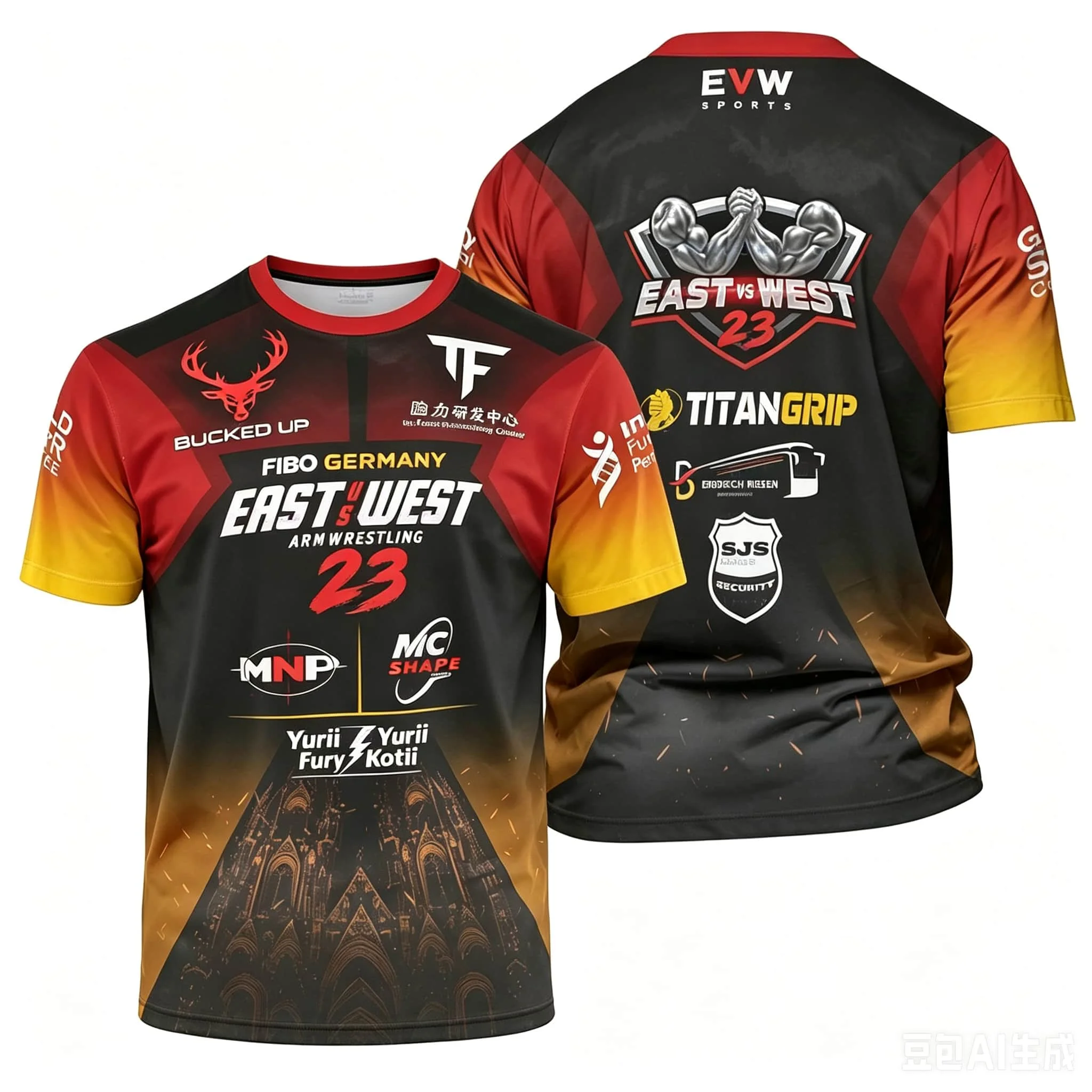 2026 East-West-Serie (Modelle 17-25) Armwrestling-T-Shirts – Atmungsaktive, schnelltrocknende Sport-T-Shirts für Herren & Damen, passend für die ganze Familie – Detail 5