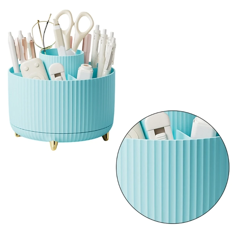 منظم مكتب مكون من 6 أقسام للأطفال، حامل مستلزمات فنية لتنظيم القلم الدوار