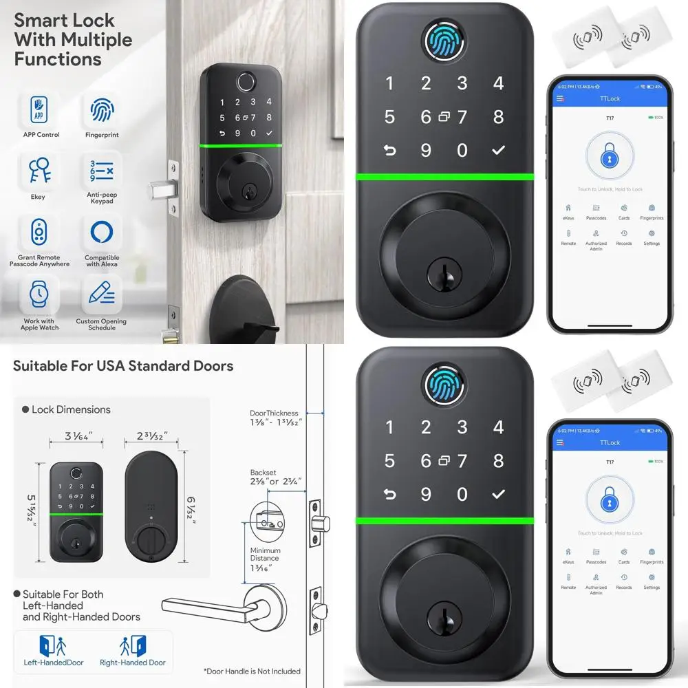 

Умный дверной замок с Bluetooth, клавиатурой, сканером отпечатков пальцев и управлением через приложение