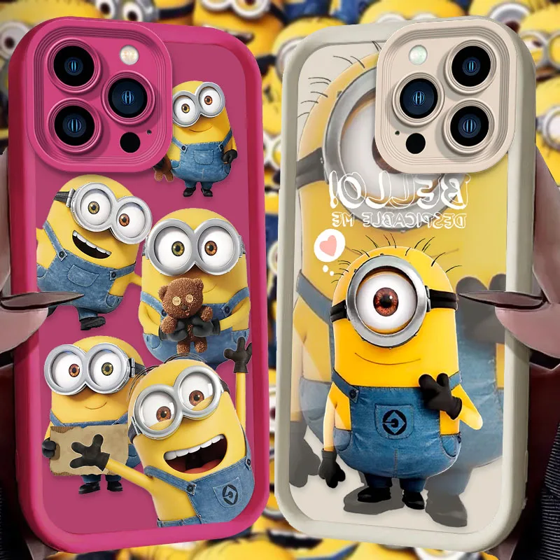 Lustige schöne m-minions Fall für iPhone 16 15 14 13 12 11 pro max xs x xr 8 7 6s plus se stoß feste weiche Silikon rückseite