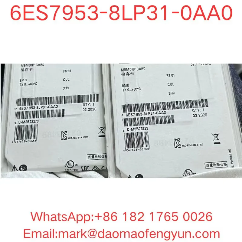 6ES7953-8LP31-0AA0 Brand New SIMATIC S7, Micro, Memory Card for S7-300/C7/ET 200, 3, 3V Nflash, 8 MB
