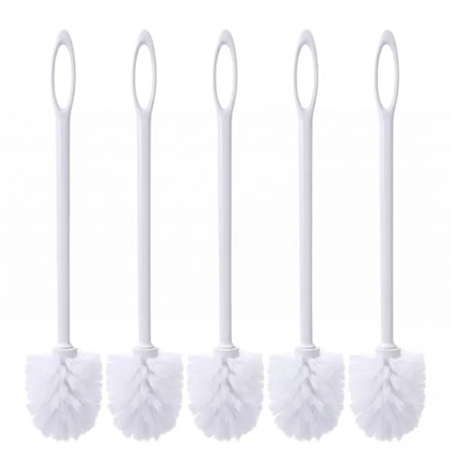 

12 Pcs 17.3 Inch White Toilet Brush Bulk with Hook Hole Long Handle Toilet Bowl Cleaner Scrubber for Bathroom Household Cleanin
