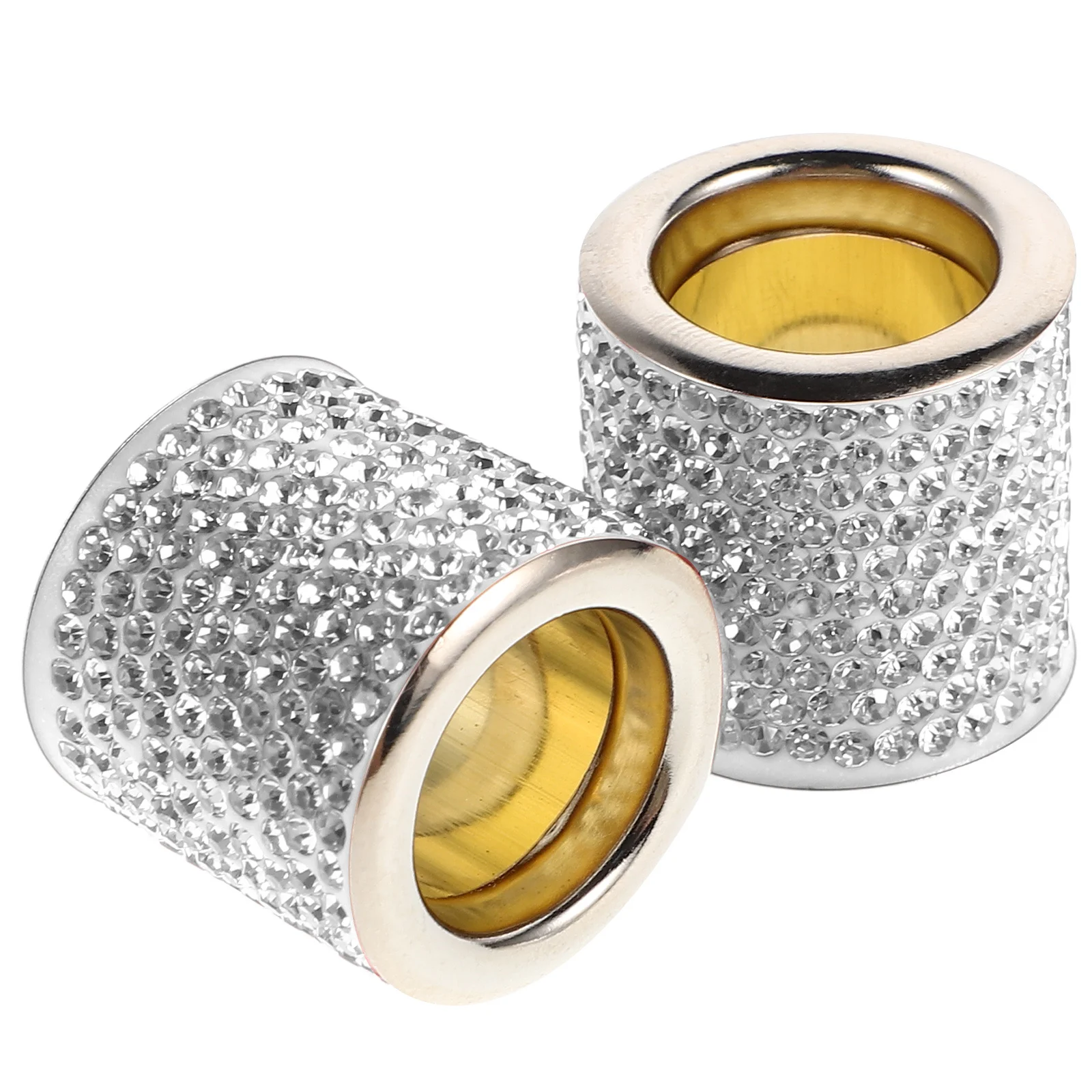 

2Pcs Car Headrest Rhinestone Collar Ring Car Seat Decoration Bling Rings Universal Fit Interior Accessory Bling Headrest Collars