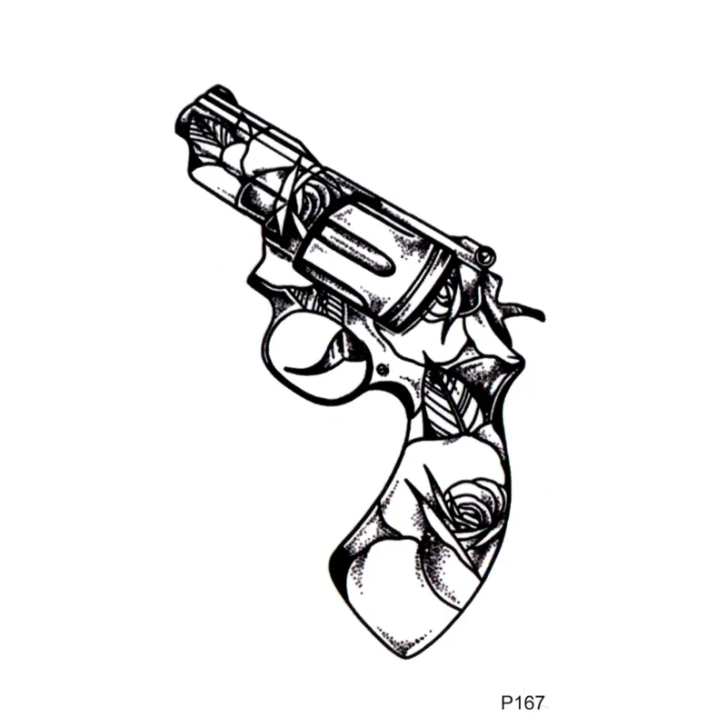 Brand Wrought Iron Wall Art Waterproof Temporary Tattoo Gun Henna Faux Body Flash Art Decor