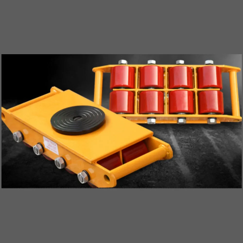 12T Industrial Cargo Pallet Trolley/Small Carrying Tanks/ Machinery Moving Cargo Skates with 360 Degree Rotation Cap