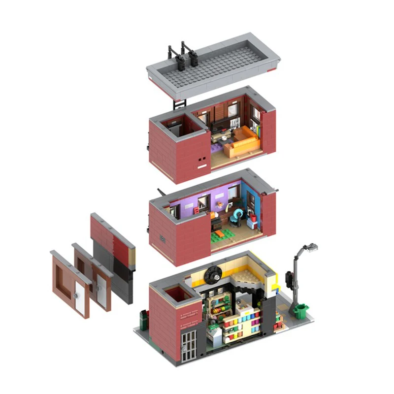 モックビルディングブリック 有名な映画の食料品店 ストリートビューモデル テクノロジーモジュラーブロック ギフト クリスマスおもちゃ DIY組み立て