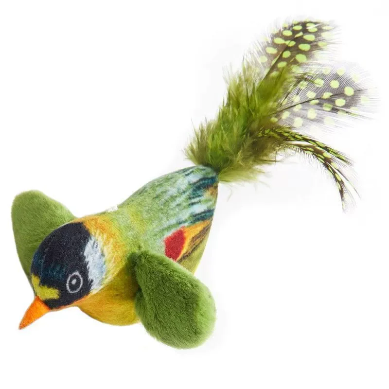 Zirnender Vogel Katzenspielzeug Elastisches Seil Kätzchen-Teaser Kratzfest Bissresistent Langeweile-Linderndes Spielzeug für Hauskatzen