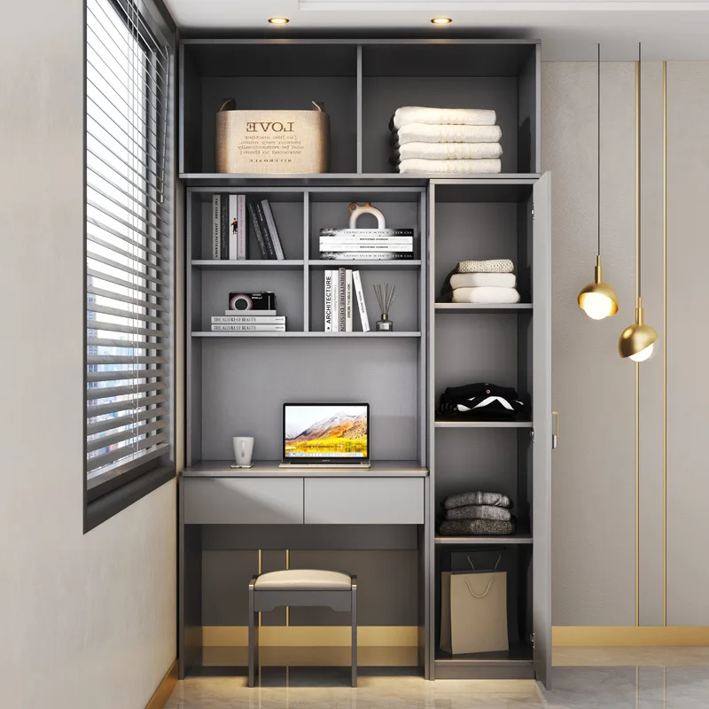 

Wardrobe, desk, integrated bedroom, small apartment, writing desk, combined wardrobe