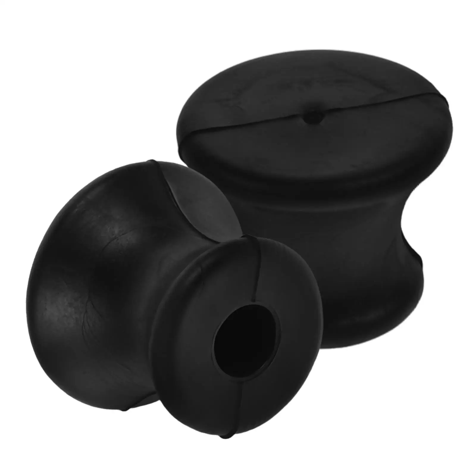 2 Pcs Rubber Tuning Fork Holder Sound Therapy Instruments Meditation Music Black Red Durable Stable Portable Storage Speaker