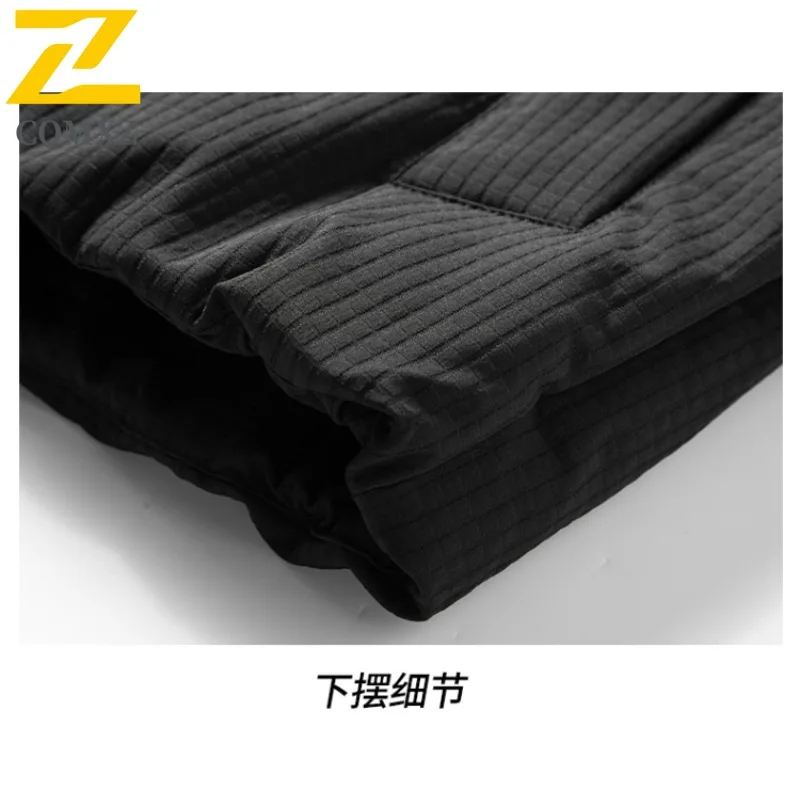 COMXZ 厚手パーカーコート 大きいサイズ スタンドカラー 高品質 防寒 防雪 中綿入りジャケット スキー ミニマリスト メンズ パファージャケット