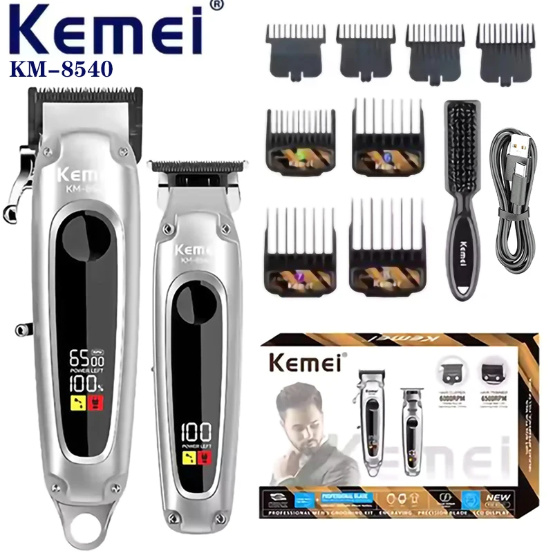 KEMEI 8540 Combo Set Professional Hair Trimmer Electric Barber Kit Hair Clipper Set For Men Hair Cutting Machine Rechargeable