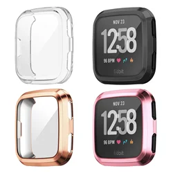 Capa macia para fitbit versa 1/versa 2/versa 3/versa 4/versa lite capa protetora completa para fitbit sense 2/sense capa amortecedora