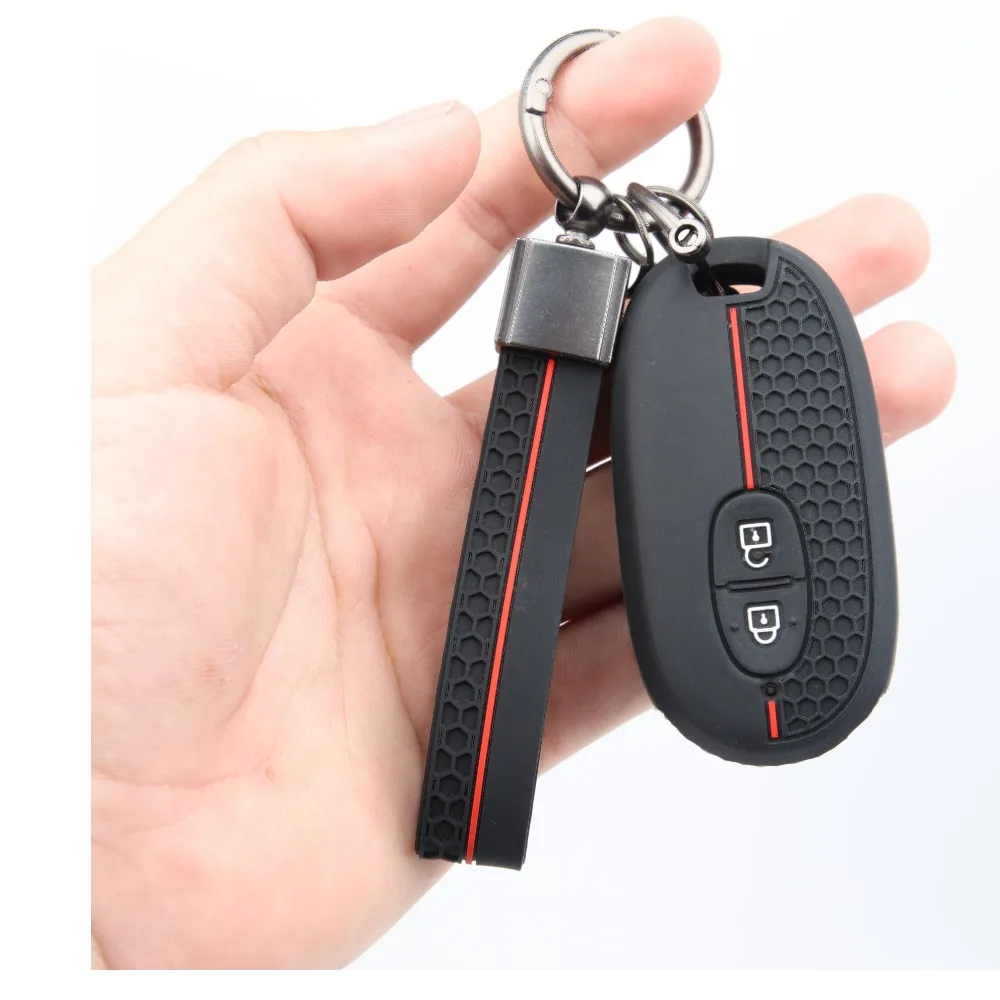 Protective Silicone Key Cover For Suzuki Wagon R Every Hustler Palette Solio Alto Lapin Spacia with buckle strap