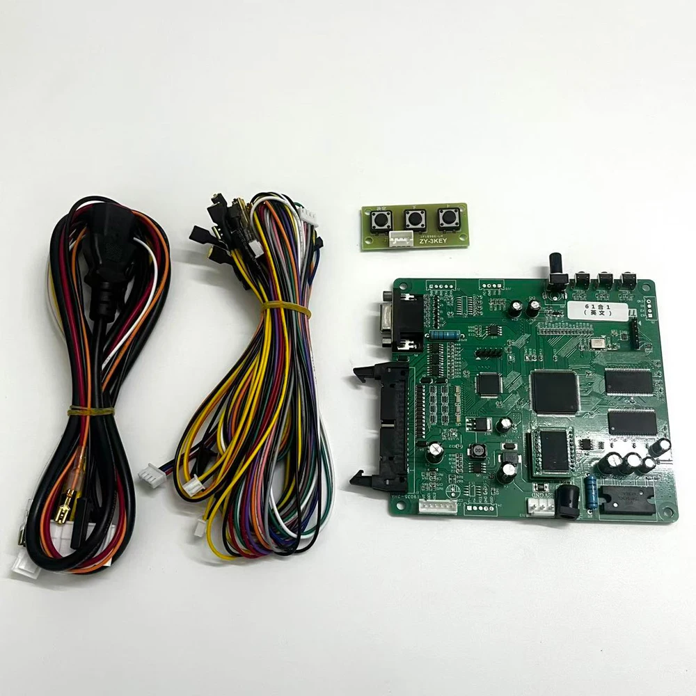 Cow Boy English Version 61 In 1 Arcade Kit Coin Operated DIY Game VGA Output Mainboard Cable Set Kit