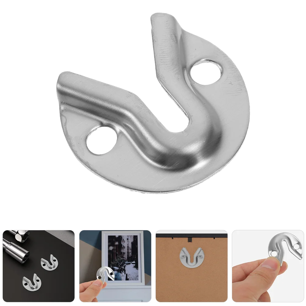 

8 Pcs Frame Hanging Wire Keyhole Hangers Connector Removable Silver Iron Mounting Hardware