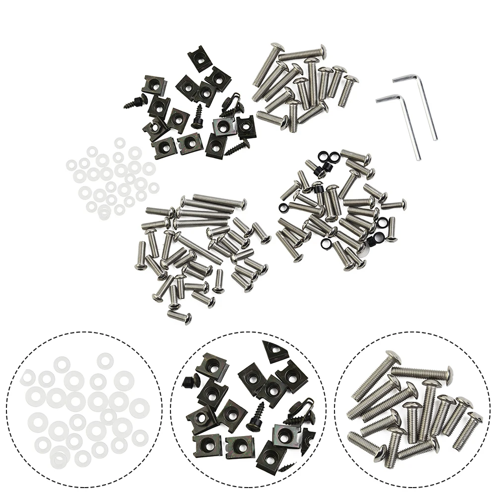 155PCS Motorcycle Fairing Bolt Kit Body Screw Accessories Socket Head Button Head Flange Bolt Windshield Fasteners Fairing Bolts