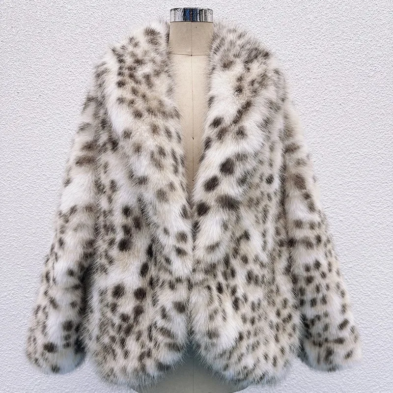 2025 casaco de pele sintética de grandes dimensões feminino gola virada para baixo estilo vintage derrubado pele sintética engrossado inverno quente sólido outwear topos