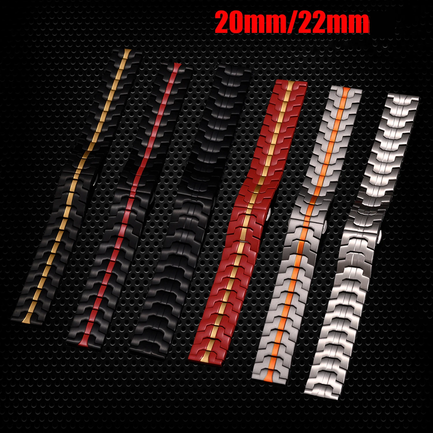 22 20mm Watch Band For Huawei GT4 3 2 42 46MM Metal Bracelet Strap For Amazfit GTR GTS4 3 2 Bip3 5Pro Garmin 946 265 745 245/645