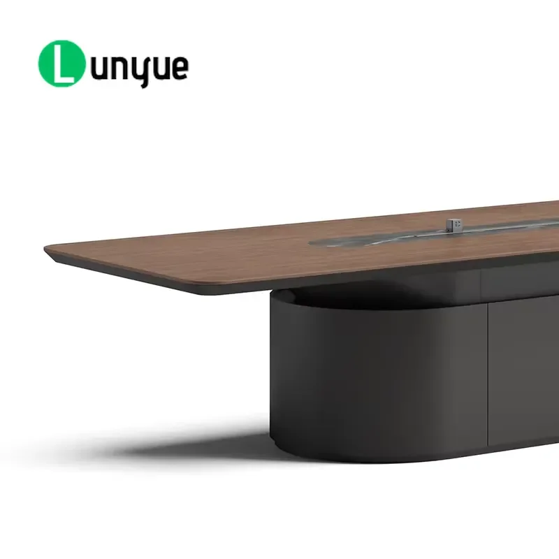 Luxury Wooden Modular Conference Table 6-8 Person Office Desk High End Meeting Room Furniture Durable Business Workstation