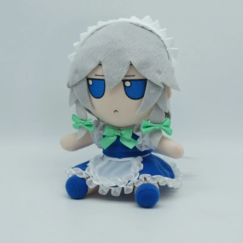 20cm Anime Game TouHou Project Izayoi Sakuya Fumo Kawaii Cosplay Cotton Doll Soft Plushies Change Suit Sitting Toy Figures Gift
