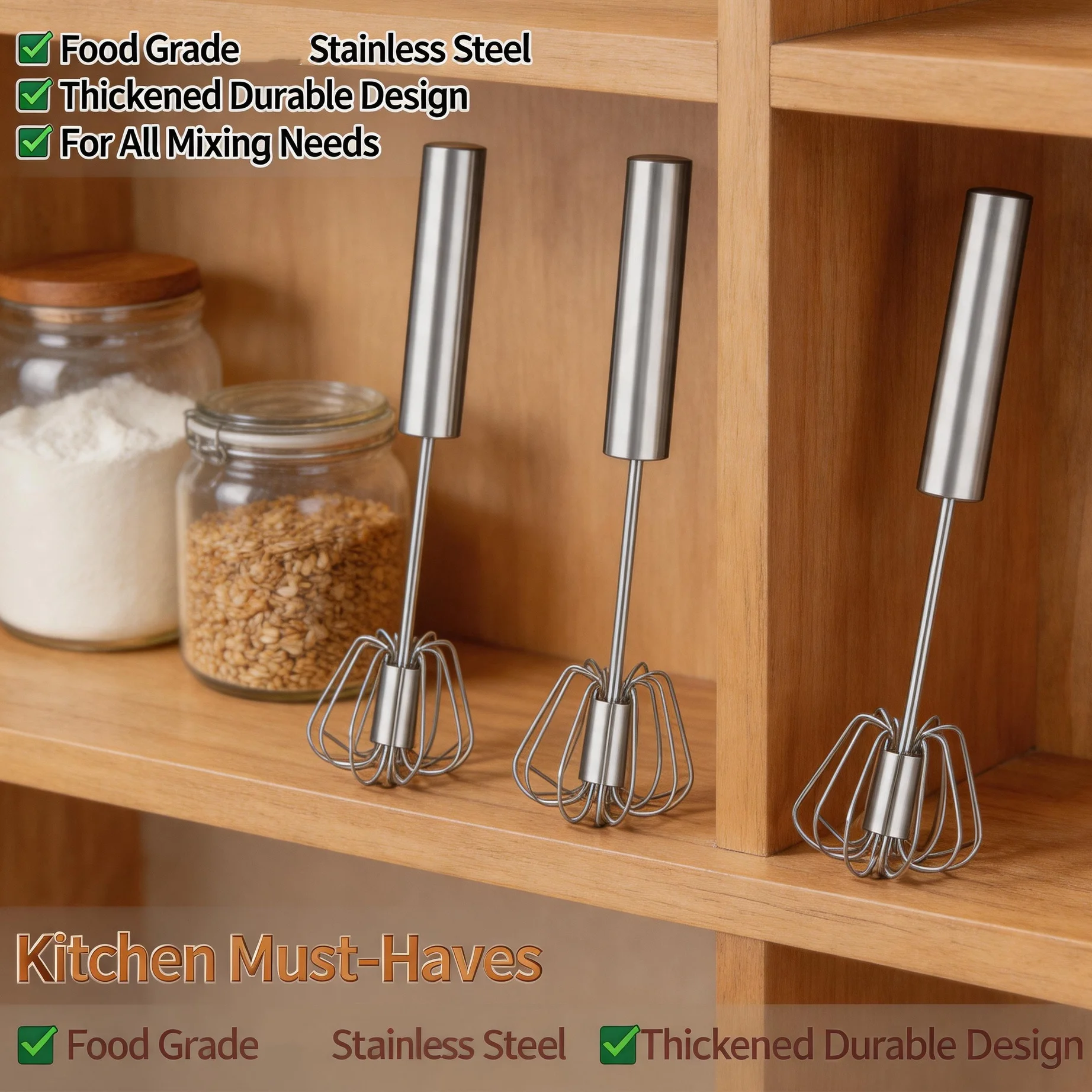 Stainless Steel Egg Beater Durable Semi-Automatic Mixer for Effortless Egg Cream Mixing Stirring and Beating for Kitchen Baking