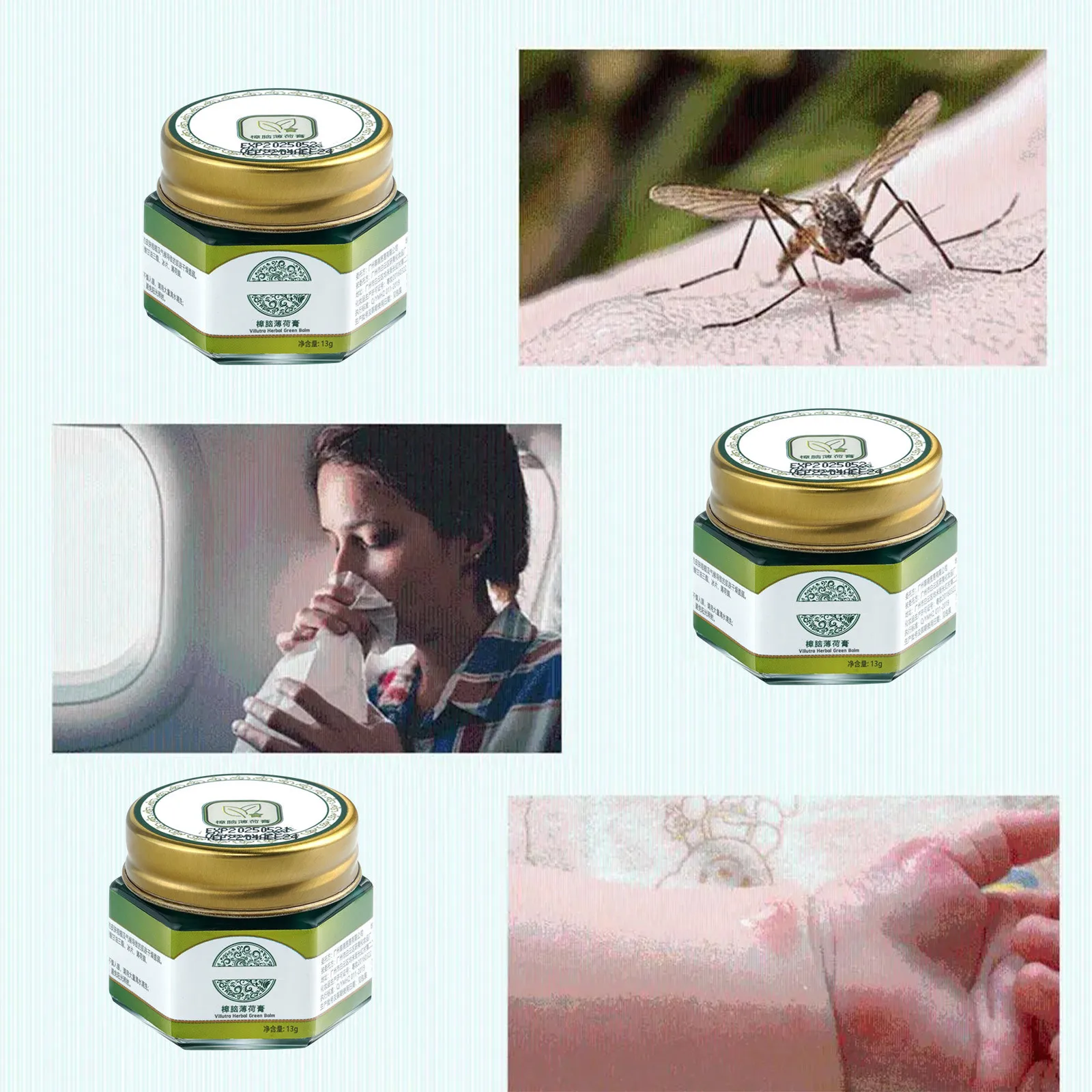 Thai Grass Cream Mosquito And Insect Bite Antipruritic Cream Green Grass Itching Ointment, Portable Mosquito Ointment