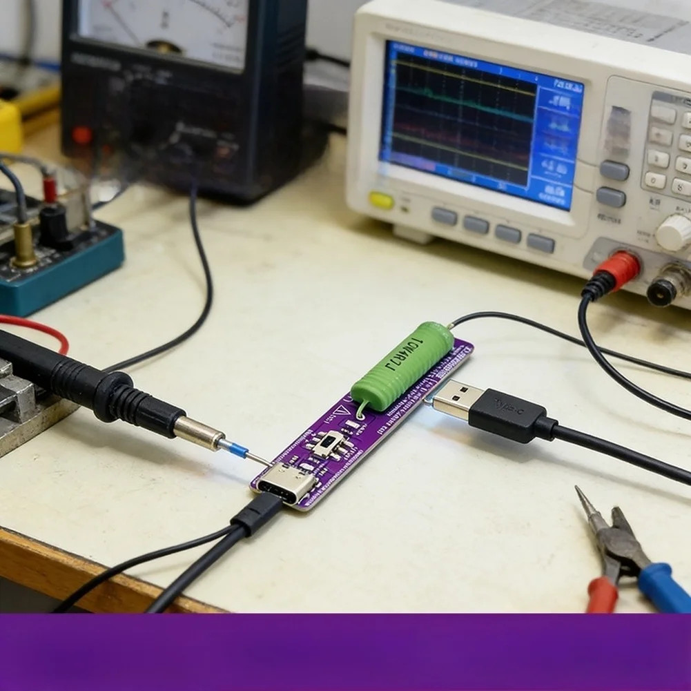 1PC USB-C PD Load Tester Resistance Meter With LED Display For Data Cable Performance Analysis And Voltage Measurement Parts