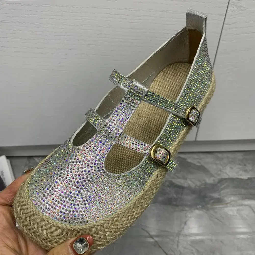 Fashion Luxury Brand Women Shoes Rhinestone Ladies Flats Shoes Plus Size Mullers Non-Slip Female Summer Shoes For Women