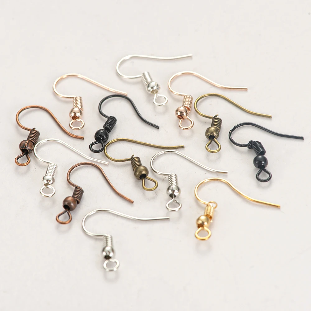 50 Stück/Set DIY Ohrringhaken Metall-Ohrhaken mit Feder Schmuckzubehör für handgemachte Ohrringe Hypoallergen – Detail 12