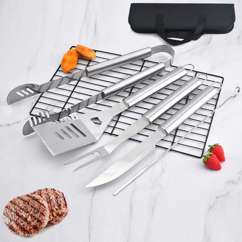 BBQ Stainless Steel Large Pipe Handle 18 Piece Aluminum Box Assembly Complete Set of Barbecue Tools and Accessories Set