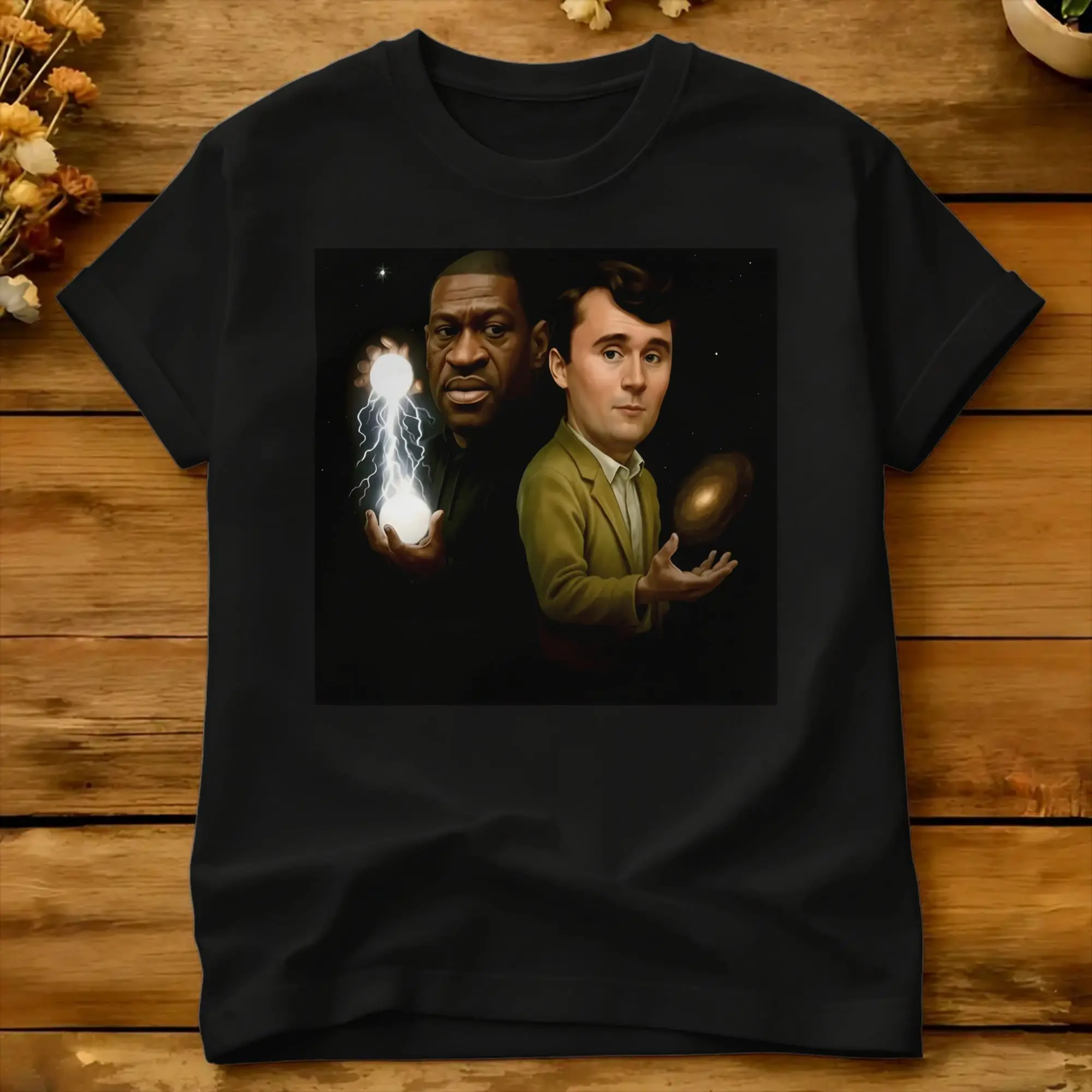 George Floyd And Charlie Kirk Wizard  T Shirt Men Saint George Y2K Fun T Shirts Summer O Neck Harajuku Tee Shirt Oversized Tops