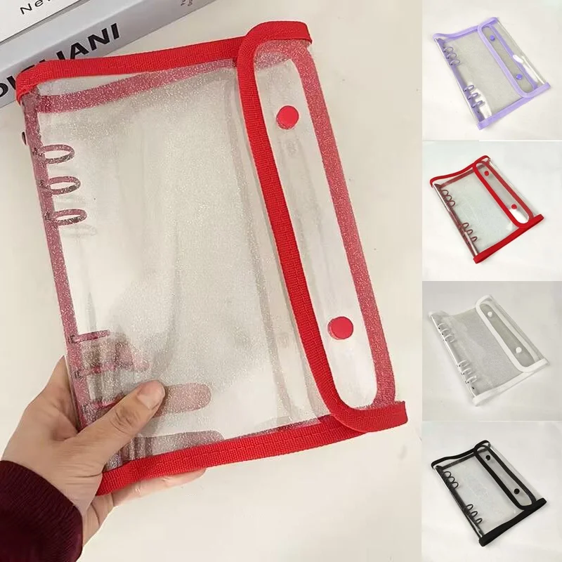 

A5 Binder Double-Buckle Cover, 10pcs Refill Sleeves Bags, DIY Loose Leaf Photo Collect Book, Kpop Organizer Holder