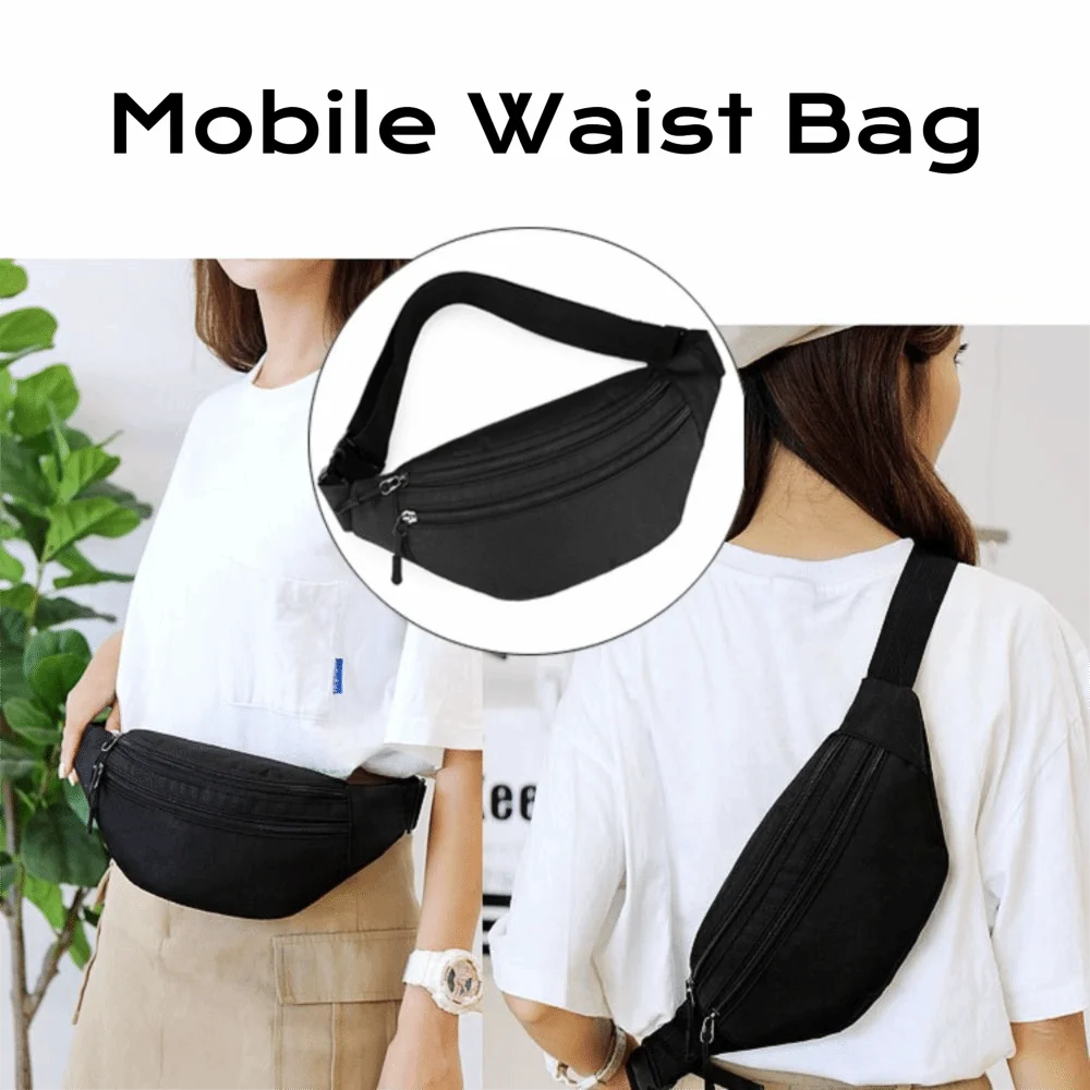 

Multifunctional Double-Layer Mobile Waist Bag Large Capacity Wear-resistant Bum Bags Anti Splash Sports Fanny Pack Workout