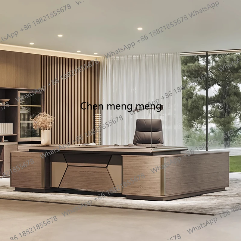 B567 Shaped Organizer Computer Desk Organizer Gaming Executive Writing Table Chair Filing Cabinet Combination Boss Furniture