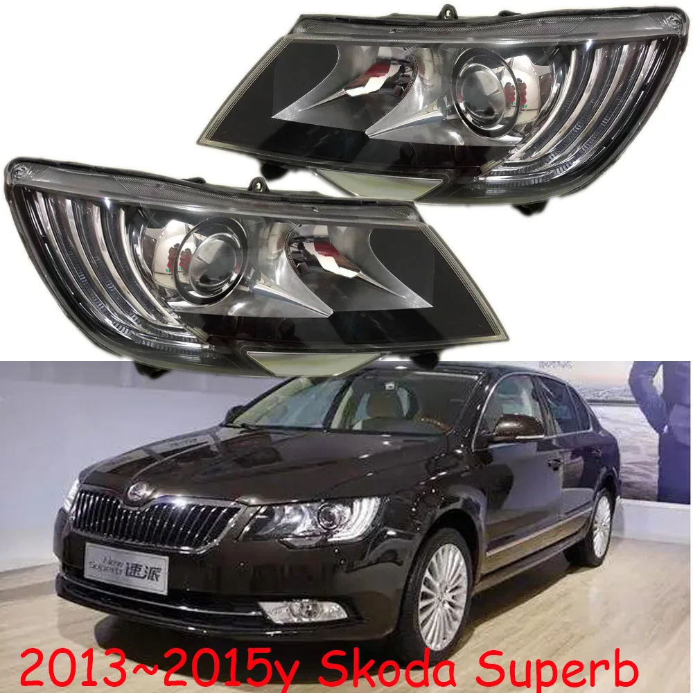 

1pcs car bumper headlamp For Skoda Superb headlight 2013~2015y car accessories head lamp for Skoda superb fog light