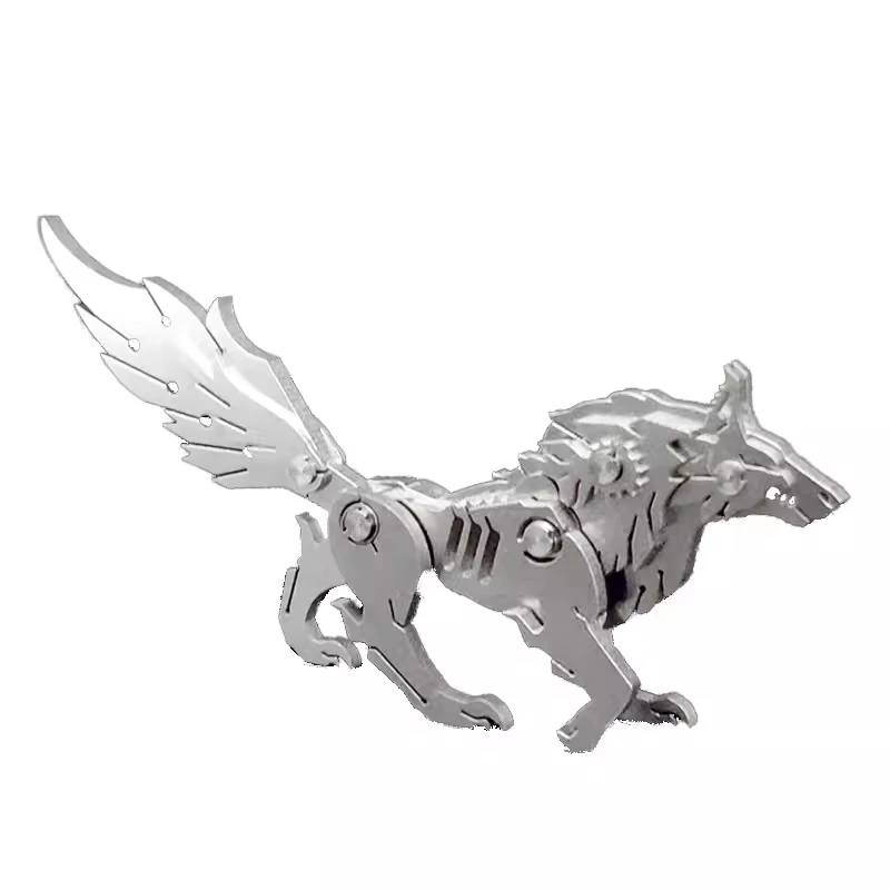 3d Dly Puzzel Wolf Metalen Model Roestvrij Staal Mechanische Montage Kit Legpuzzels Voor Volwassenen Speelgoed Collectie Desktop Geschenken