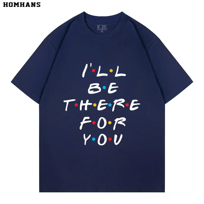 Friends Classic Lines Fun Pure Cotton Printed Short Sleeved T-shirt Artistic Men's and Women's Loose Casual T-shirt