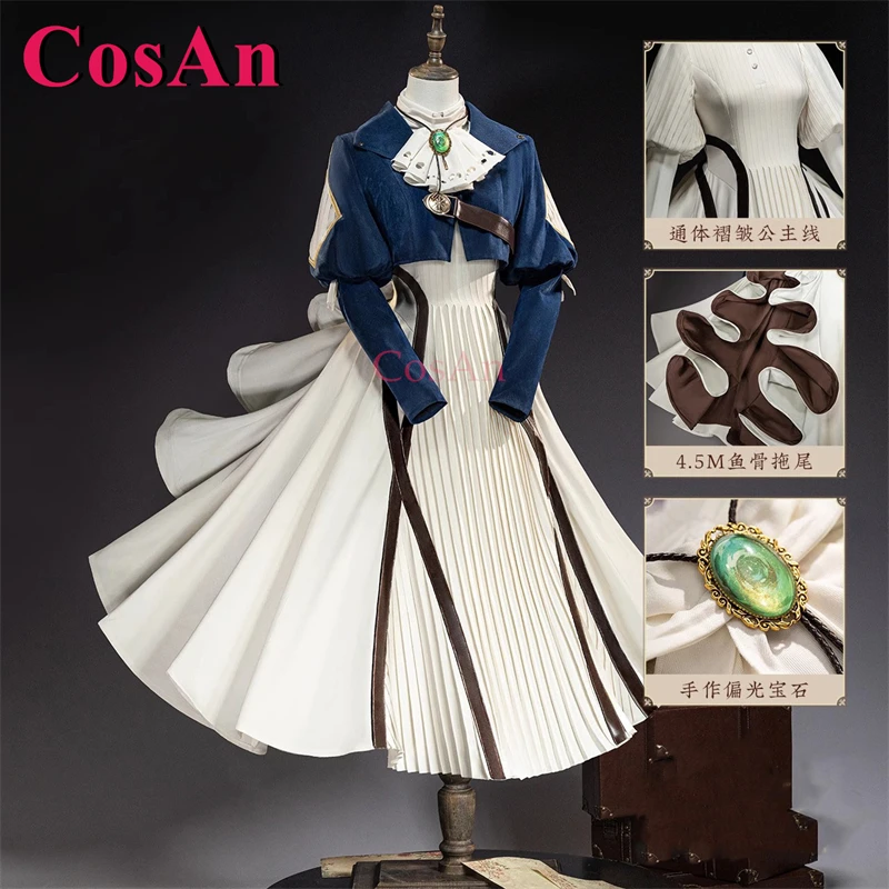 

CosAn Anime Violet Evergarden Cosplay Costumes Full Set Elegant Gorgeous Uniform Dress Women Halloween Role Play Clothing S-XL