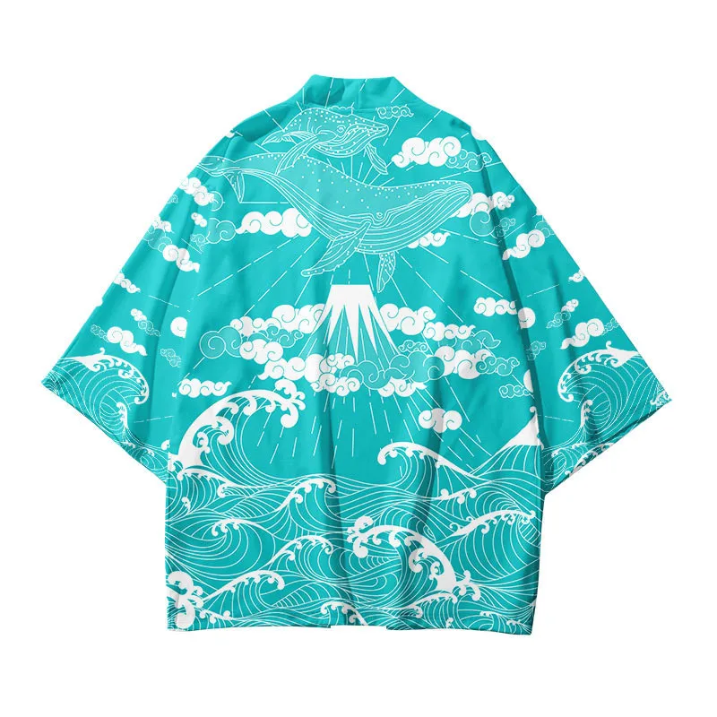 3 to 14 Years Kids Kimono Japanese Traditional Costumes Boys Girls Fashion Kimono Haori Cardigan Shirt Children Beach Wear Cloak