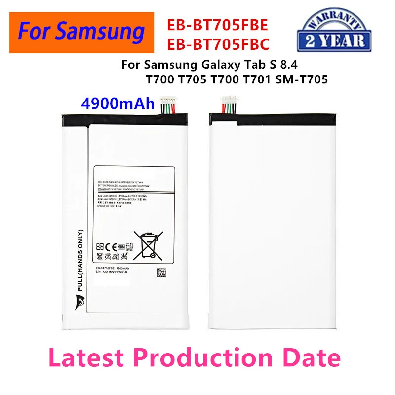 EB-BT705FBE para tableta Samsung Galaxy Tab S 4900, batería de 8,4 mAh, EB-BT705FBC, T700, T705, T700, T701, SM-T705
